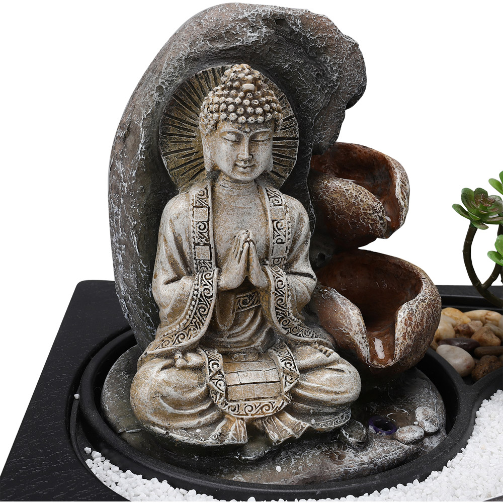 Living and Home LED Buddha Zen Tabletop Fountain Image 6