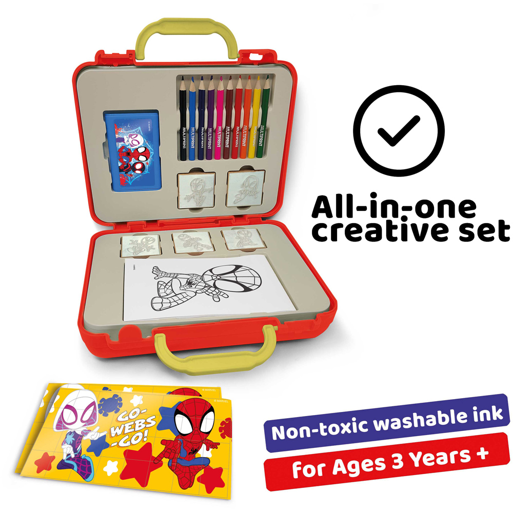 Multiprint Disney Junior Marvel Spidey and Friends Kids Travel Colouring and Stamp Set Image 3
