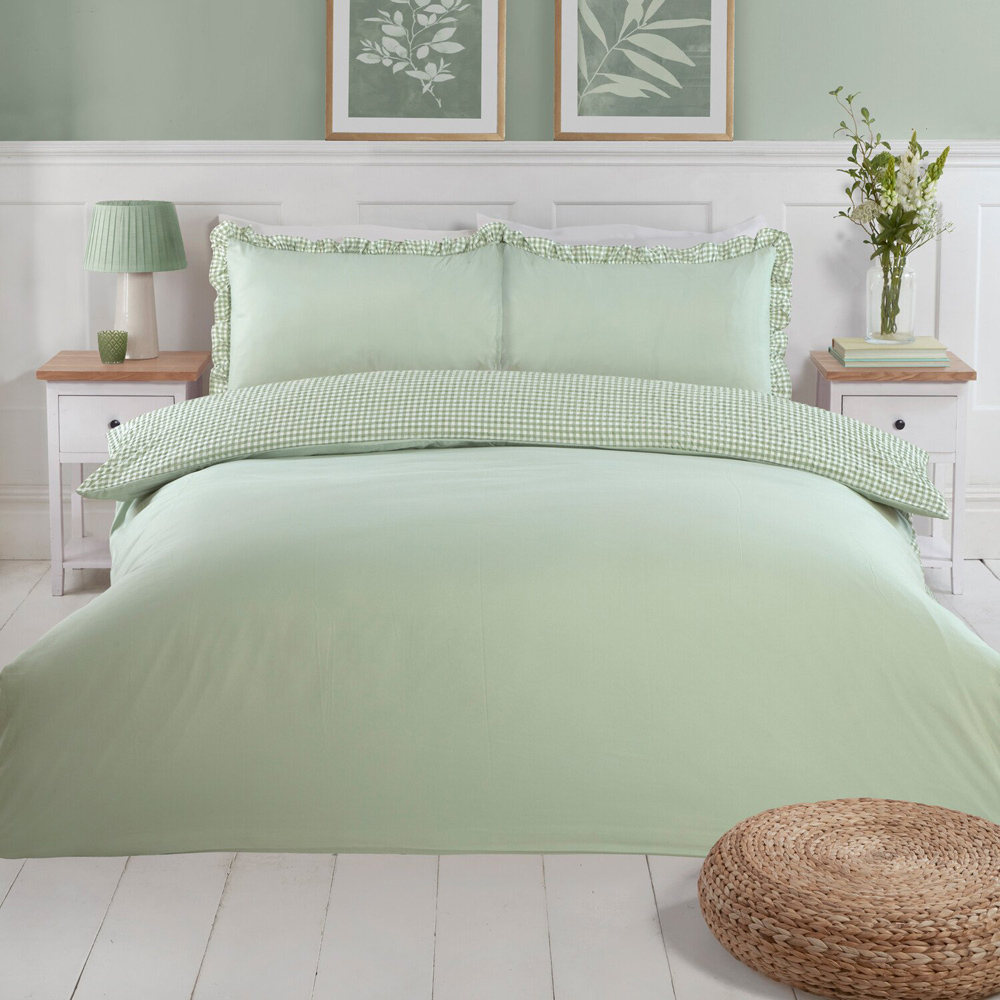 Josette Frill Duvet Set Green Double Image 2