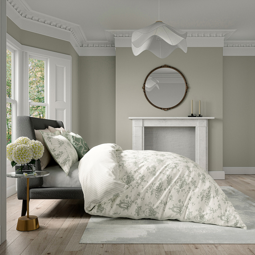 V&A Garden Of Love King Size Green Duvet Set Image 5