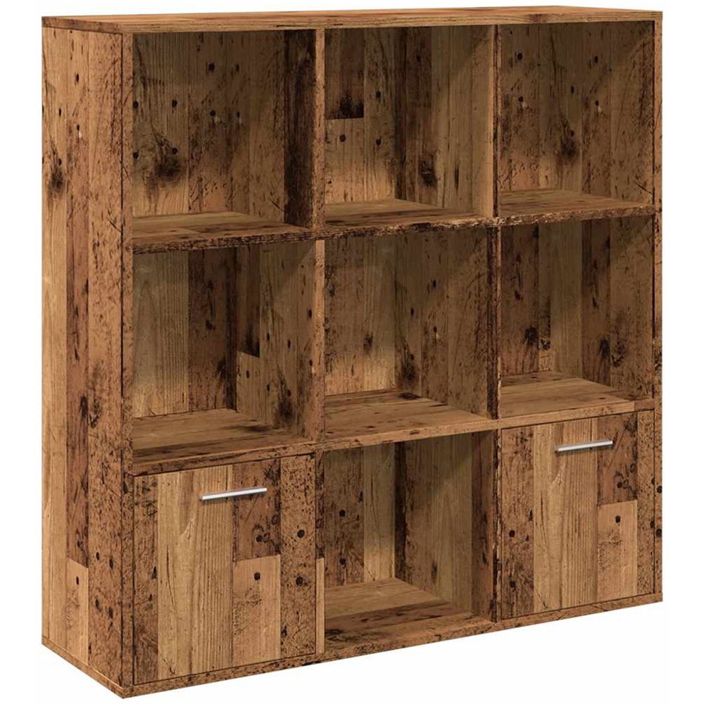 vidaXL 2 Door 7 Open Shelf Old Wood Storage Cabinet Image 2