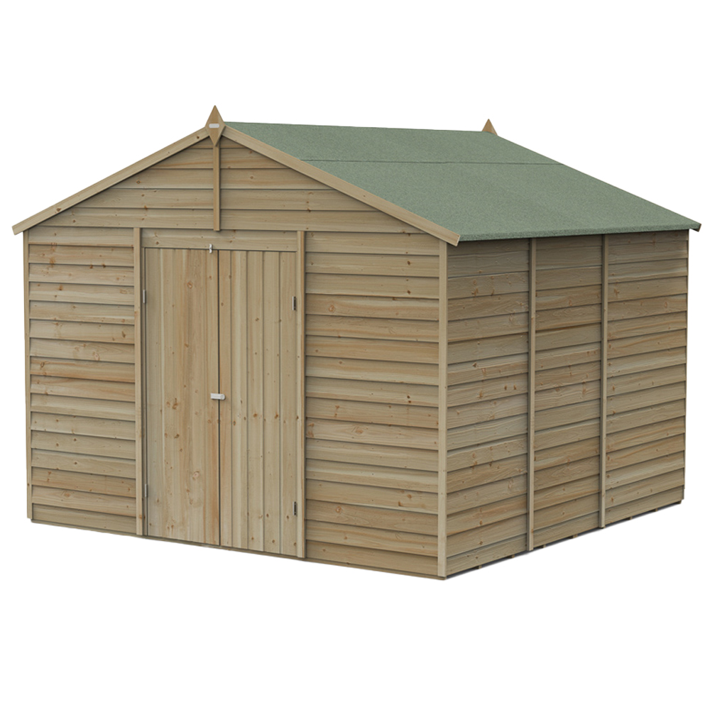 Forest Garden 4LIFE 10 x 10ft Double Door Apex Shed Image 1