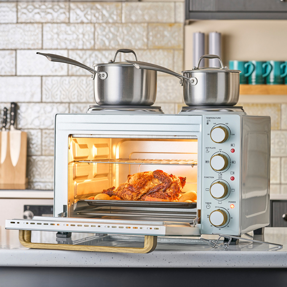 Cooks Professional K437 Nordic White Counter Top 28L Mini Oven Grill with Hob Image 6