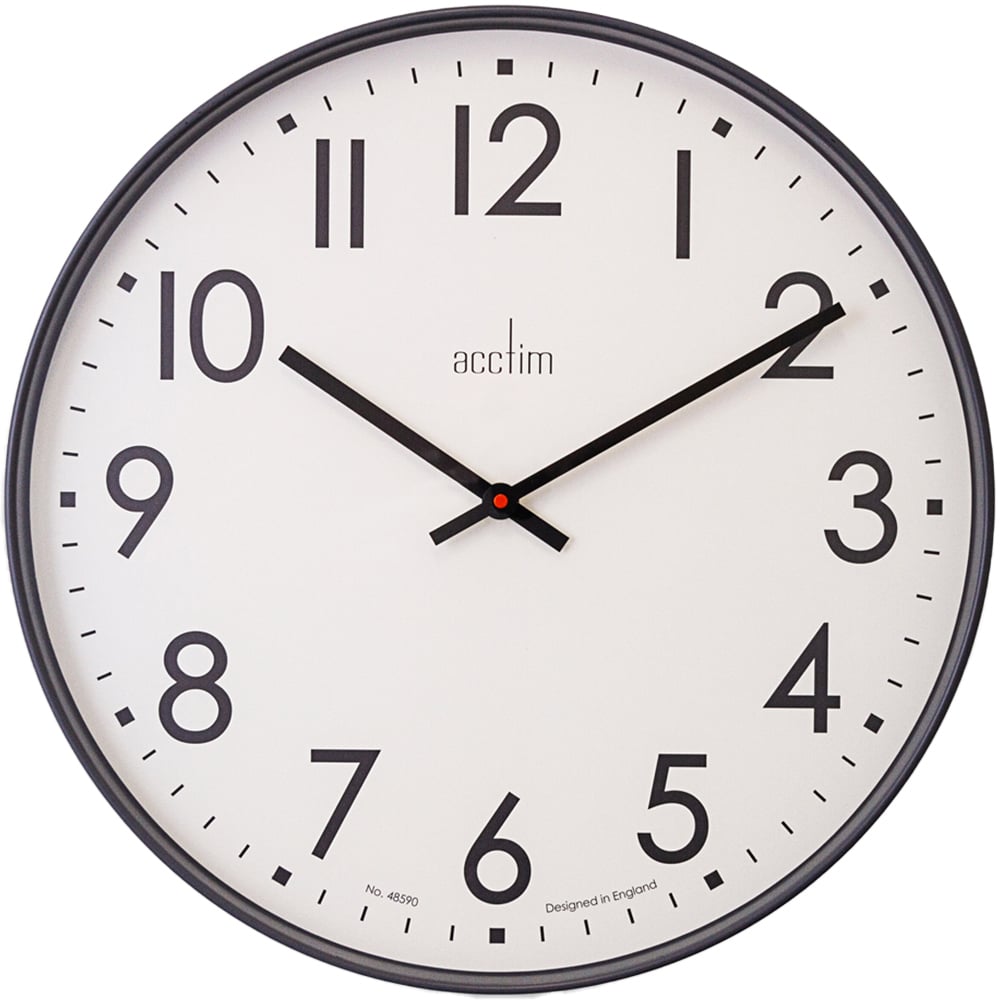 Acctim Ashridge Dark Grey Round Wall Clock 50cm Image 1