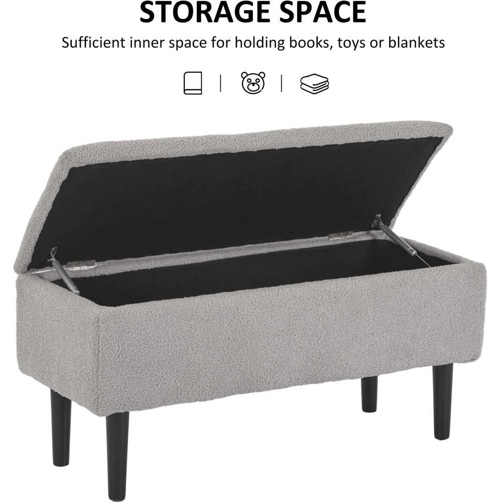 HOMCOM Grey Bed End Ottoman Bench Image 6