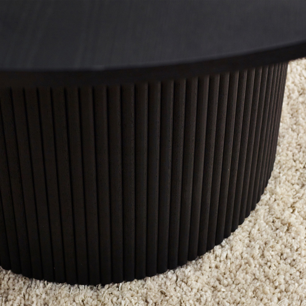 Julian Bowen Louis 4 Seater Fluted Round Dining Table Black Image 6
