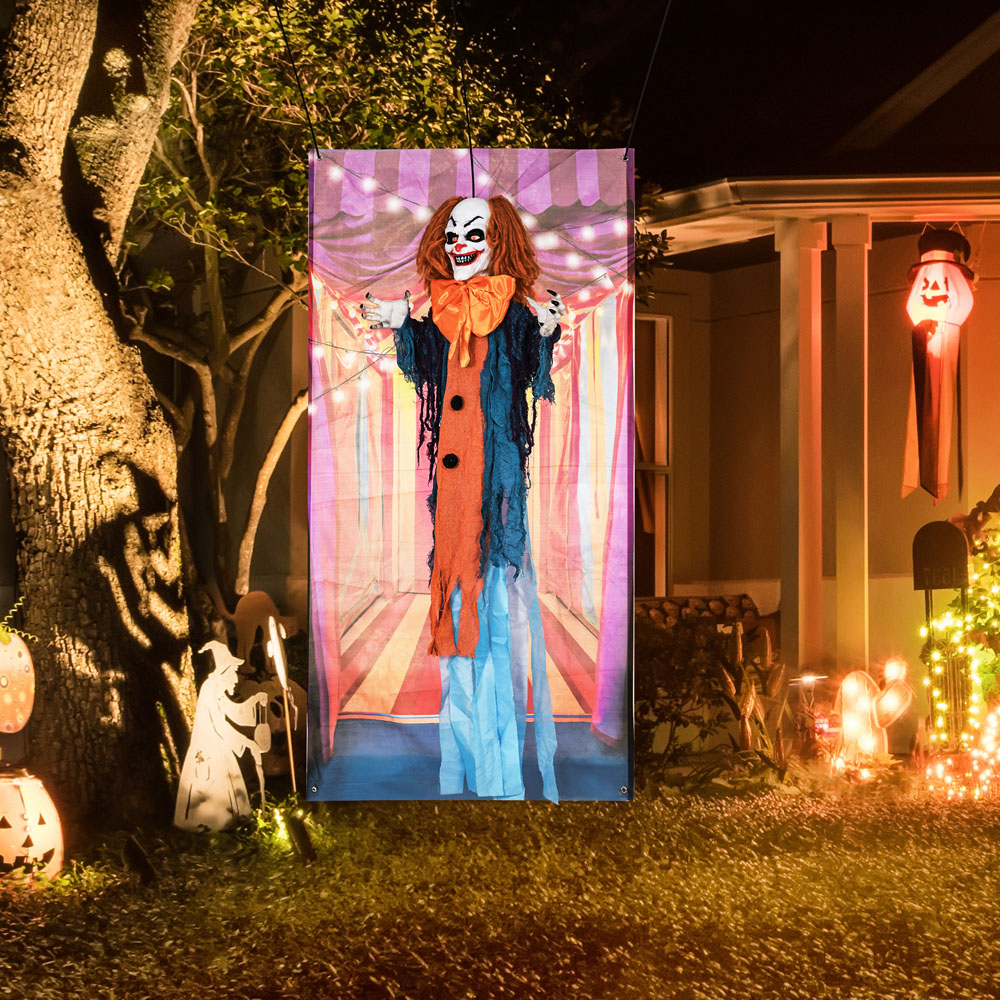 HOMCOM Circus Clown Animated Prop Outdoor Halloween Decoration Image 2