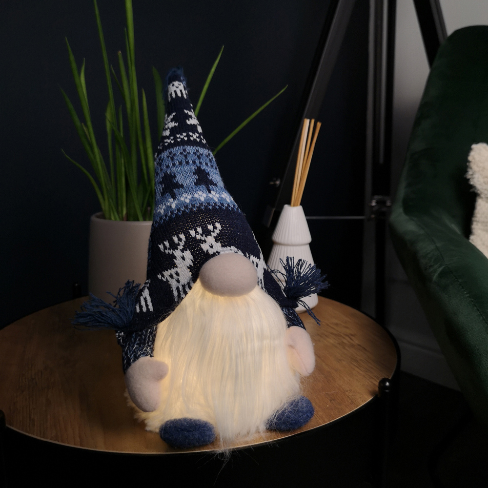 Samuel Alexander Dark Blue Sitting Gonk LED Christmas Decoration Image 2