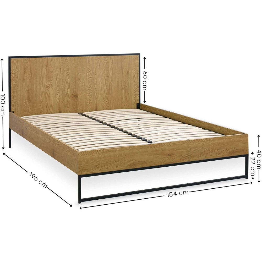 Julian Bowen Harlow King Size Oak and Black Bed Frame Image 9