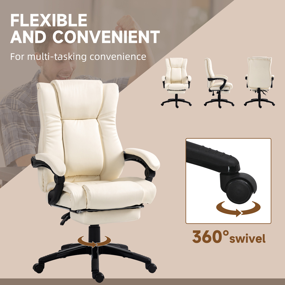 Portland Cream White Swivel Office Chair Image 6