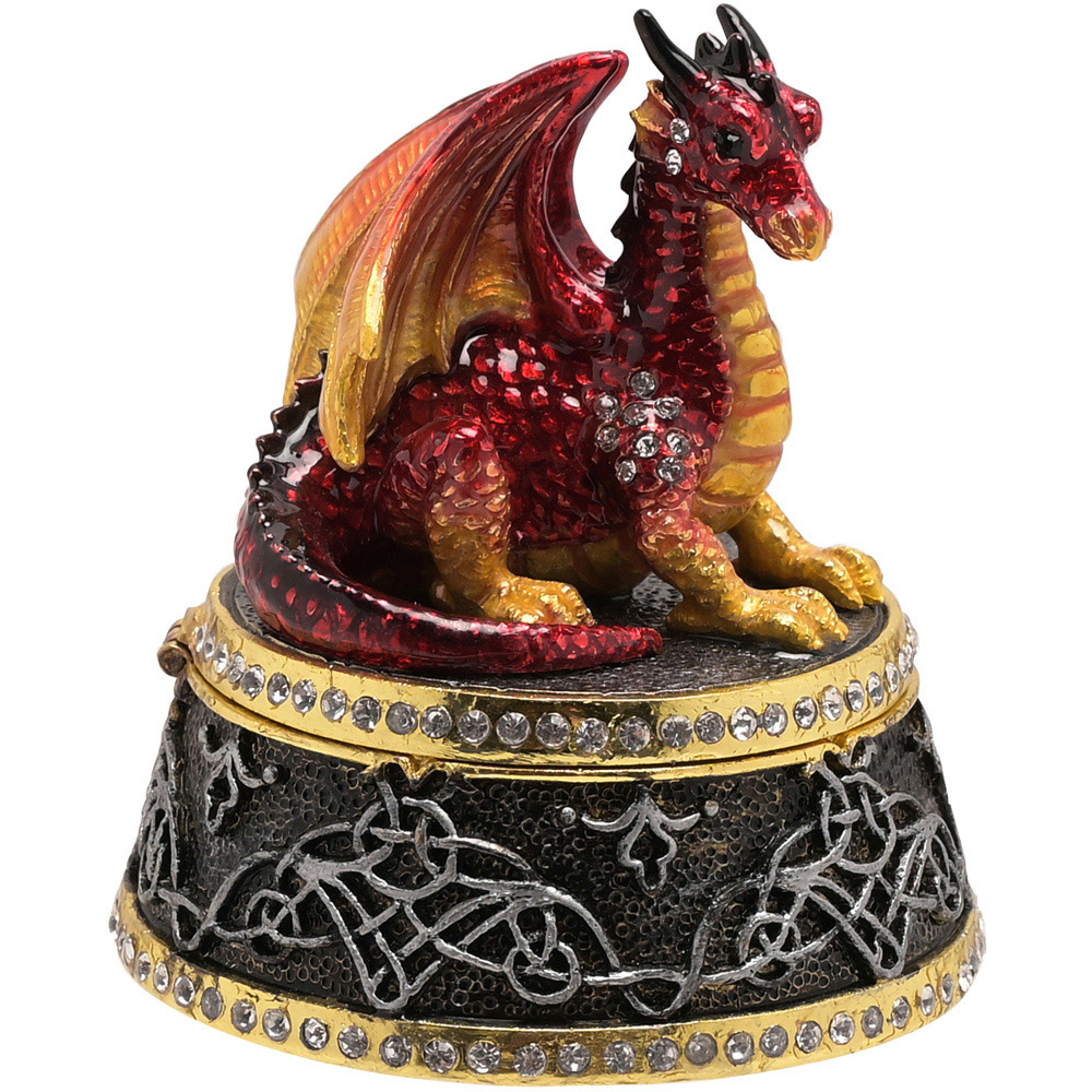 Hocus Pocus Halloween Red Gothic Dragon Jewellery Box Image 1