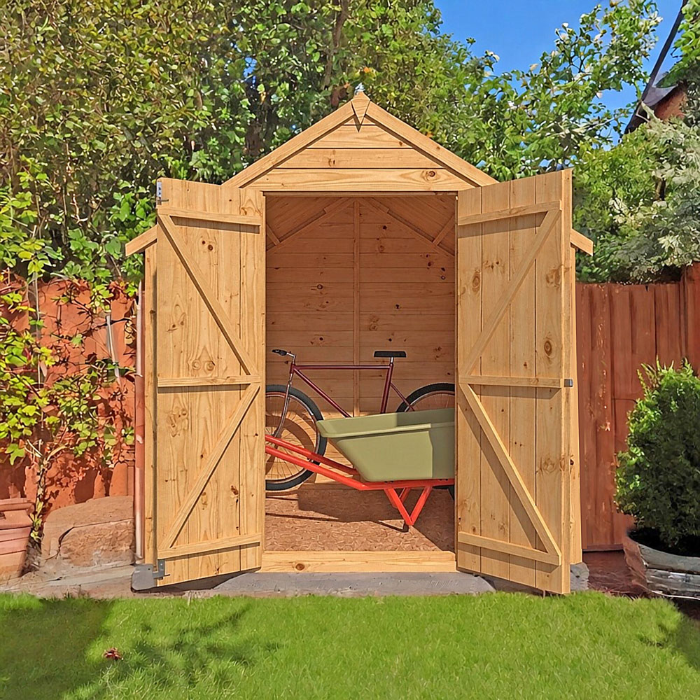 Shire GB Garden Value 4 x 6ft Overlap Double Door Garden Shed Image 5