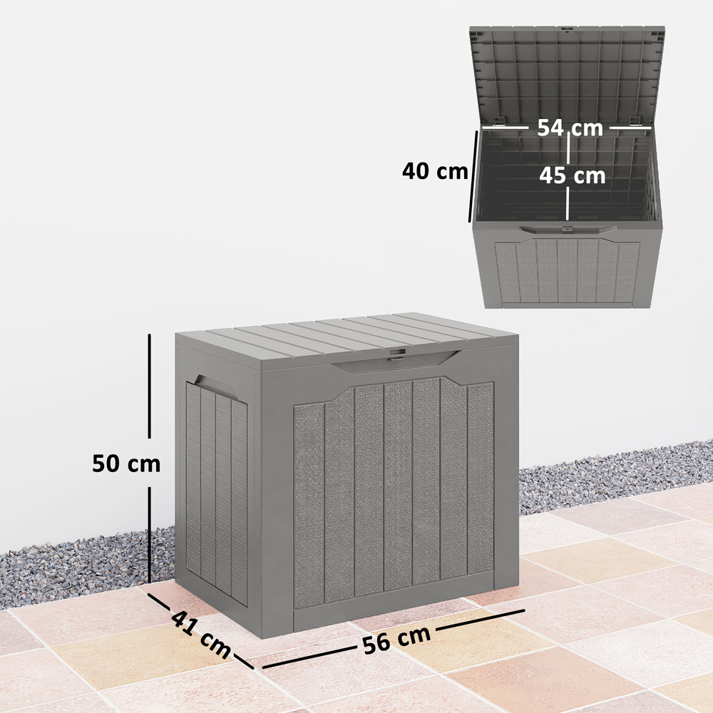 Outsunny 93L Khaki Plastic Garden Storage Box Image 9