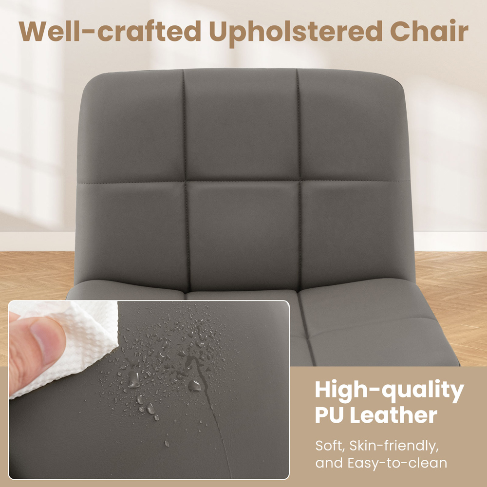 Costway Grey Cross Legged Office Chair Image 8