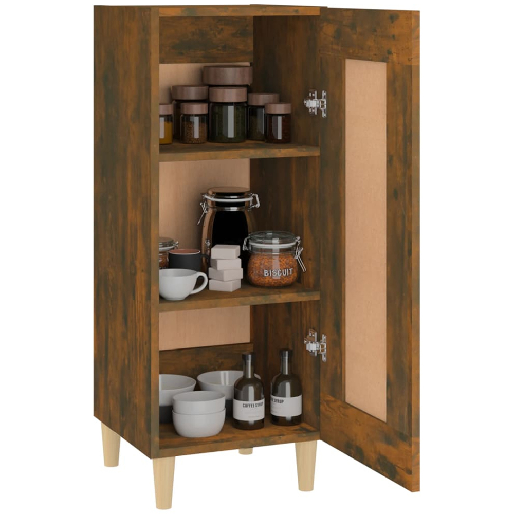 vidaXL Single Door Smoked Oak Sideboard Image 4
