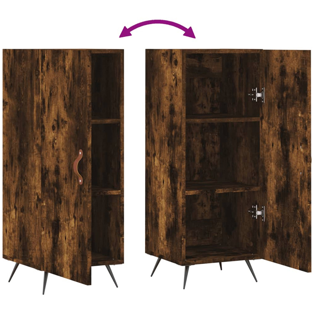 vidaXL Single Door Smoked Oak Sideboard Image 9
