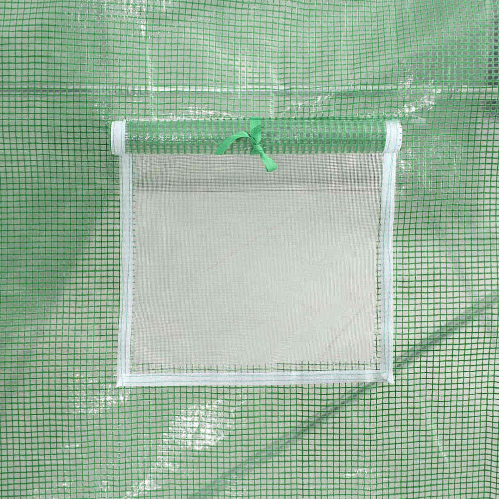vidaXL Green Polyethylene Galvanised Steel Frame 45.9 x 16.4ft Greenhouse Image 6