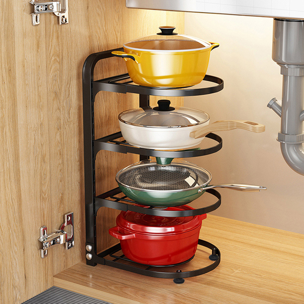 Living and Home 3 Tier Adjustable Kitchen Pot Pan Organiser Rack Image 7