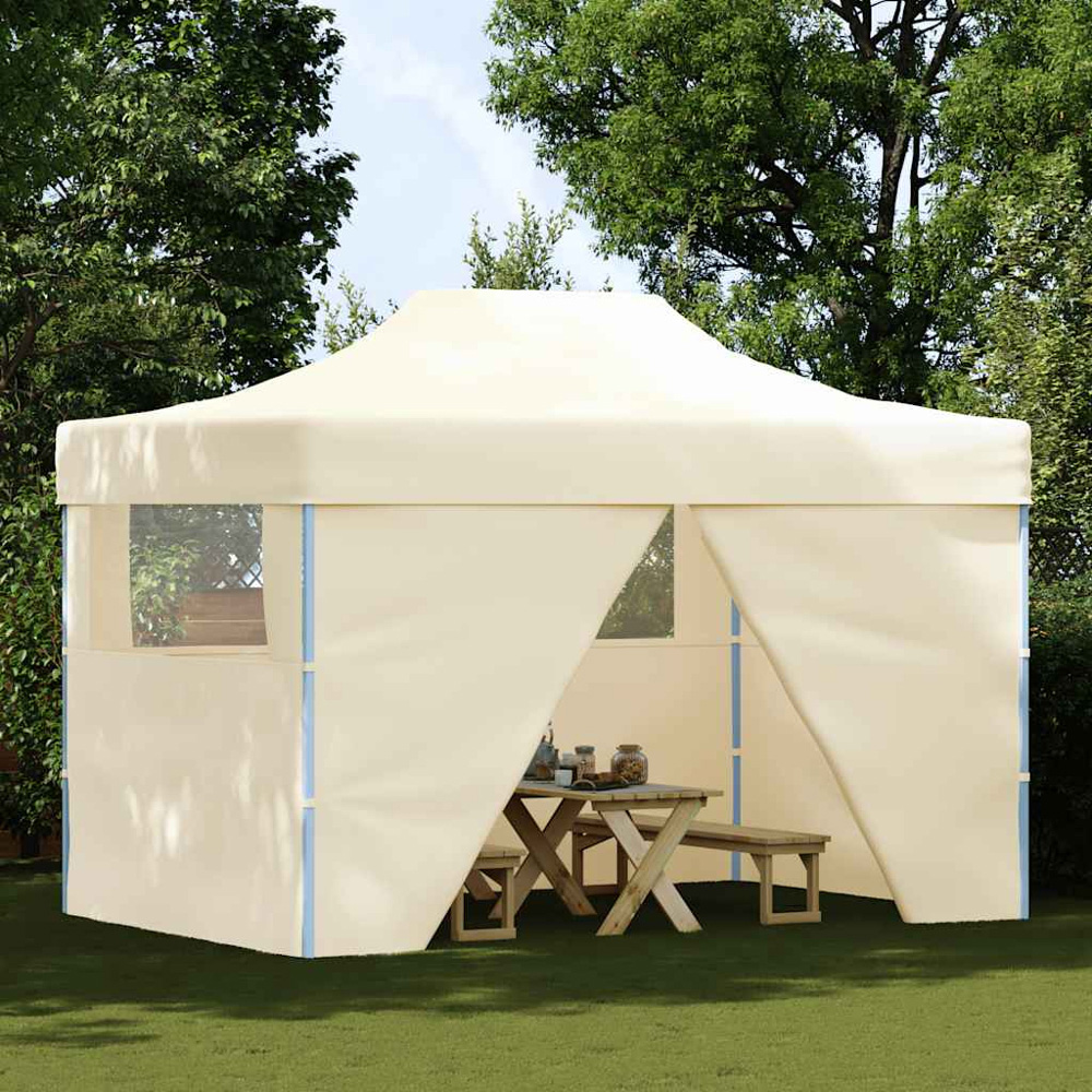 vidaXL 3 x 4.5m Cream White Garden Marquee with Sidewalls Image 1