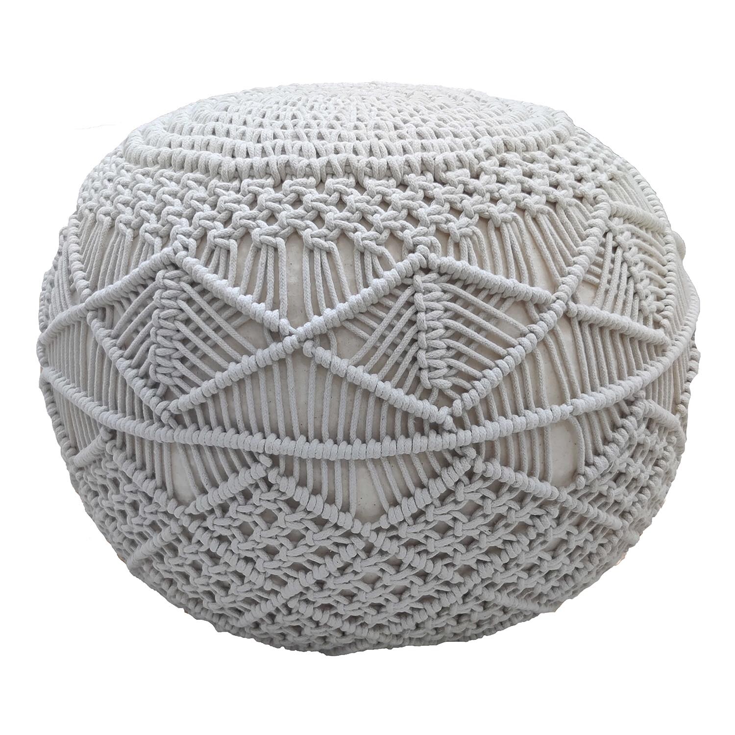 Grey Crochet Foot Stool Image 2