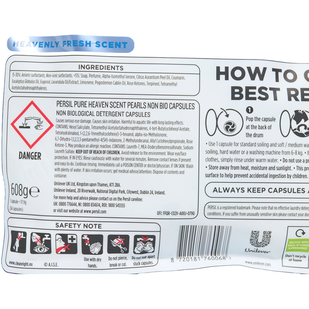 Persil Pure Non Bio Detergent Capsules Image 3