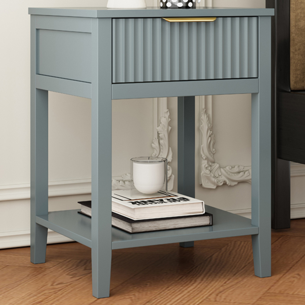 Monti Single Drawer Grey Bedside Table Image 1