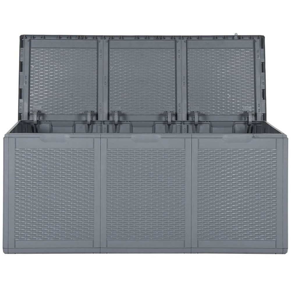 vidaXL 270L Grey Polypropylene Garden Storage Box Image 4