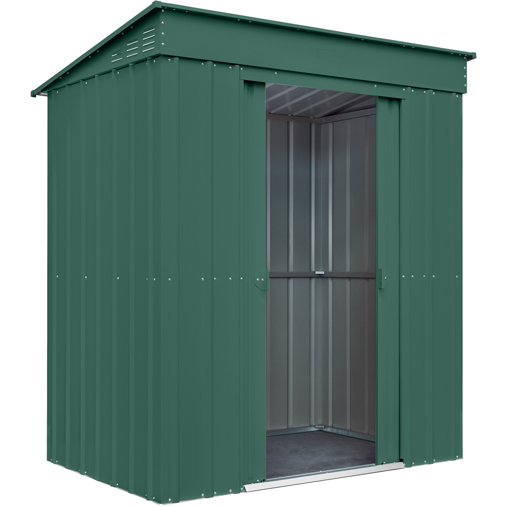 Globel 6 x 4ft 2 Door Green Metal Pent Garden Shed Image 2