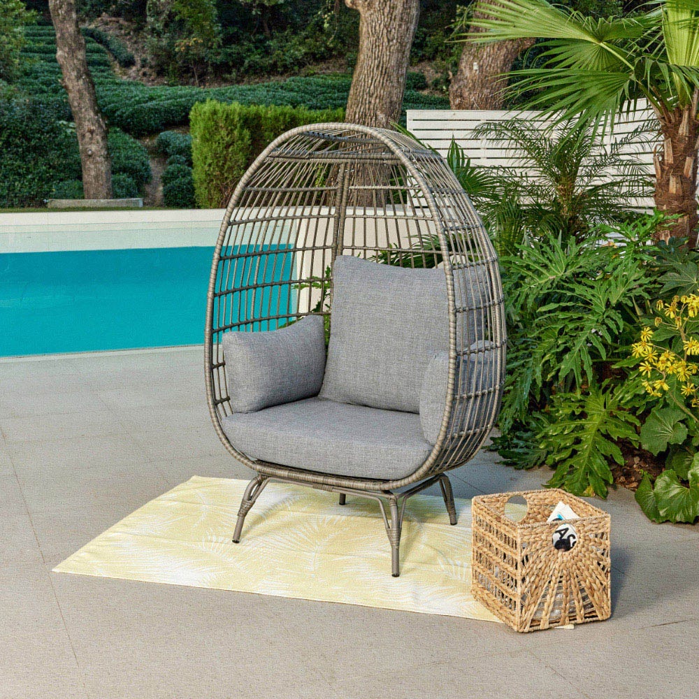 Antalya Dark Grey PE Rattan Egg Chair Image 6