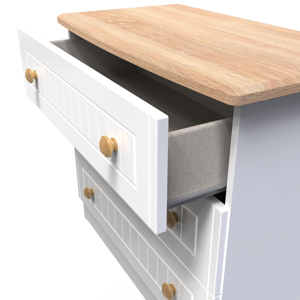Crowndale Warwick 3 Drawer White Ash and Oak Chest of Drawers Image 6