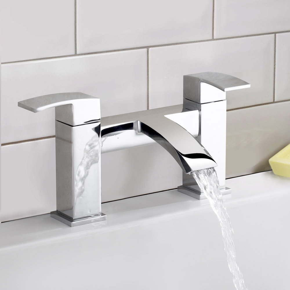 Nes Home Nexa Waterfall Chrome Bath Filler Tap with Waste Image 2