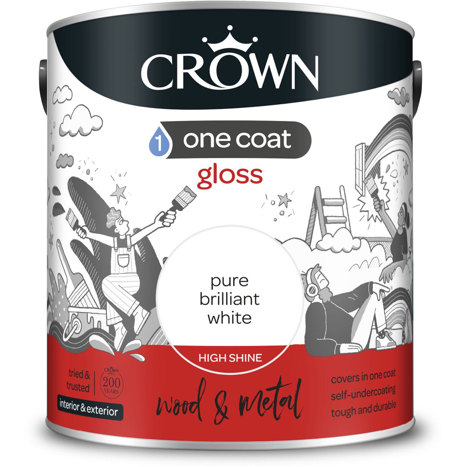 Crown One Coat Gloss Pure Brilliant White - Pure Brilliant White Image 2