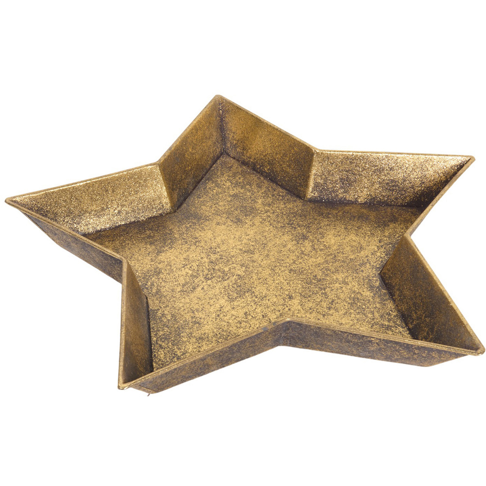Metal Star Shaped Tray Gold Image 1