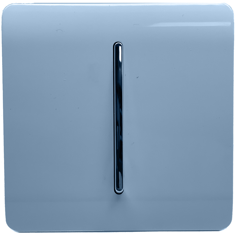 Trendi Switch 1 Gang 10amp 1 or 2 Way Sky Blue Rocker Light Switch Image 1