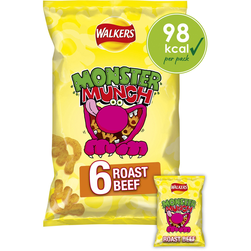 Walkers Monster Munch Roast Beef Crisps 6 Pack Image