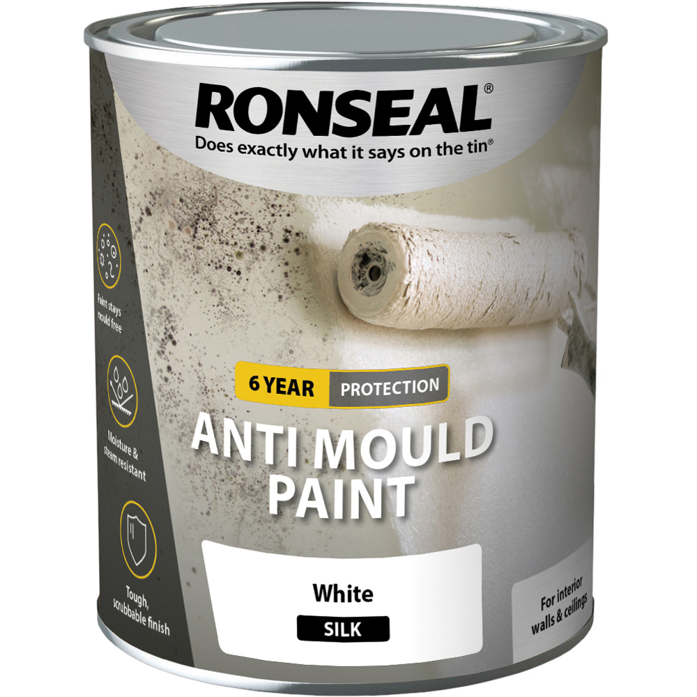 Ronseal Walls & Ceilings White Anti-Mould Satin Paint Image 2