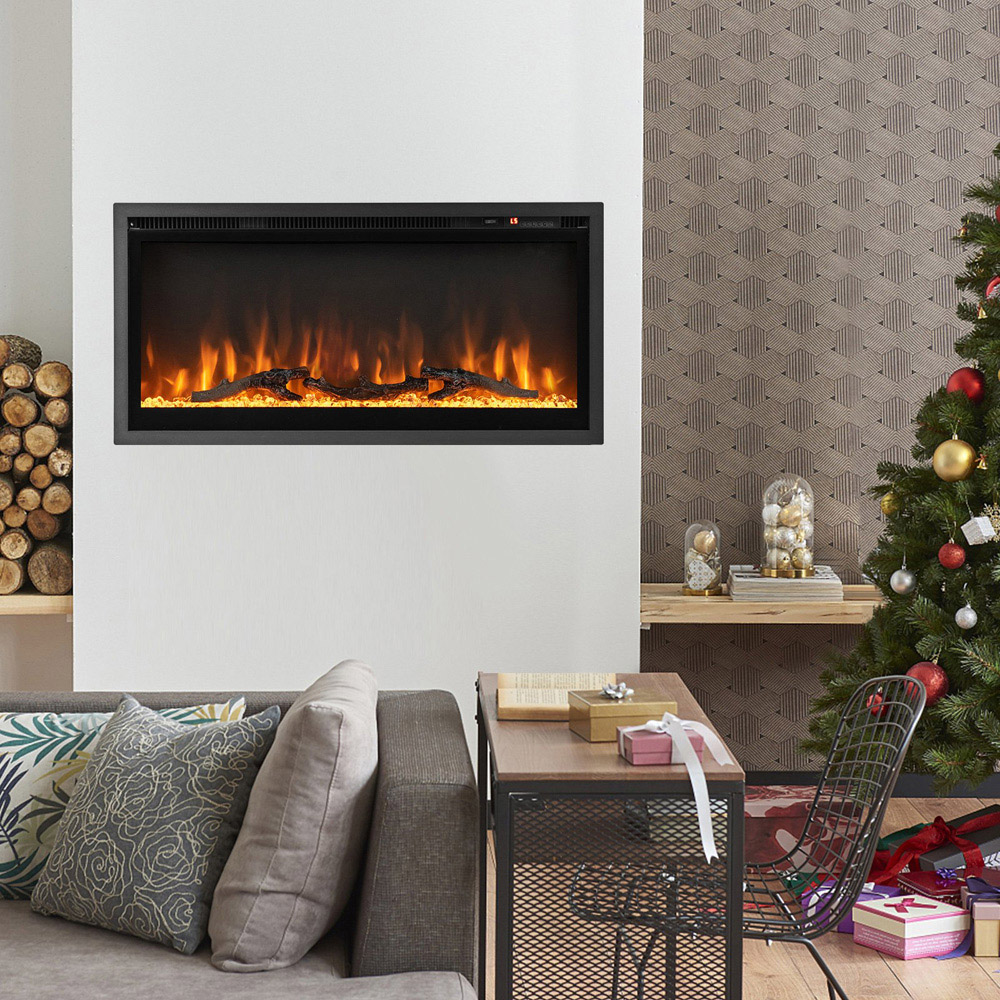 Costway 5000 BTU Linear Electric Fireplace Heater with Remote Image 2