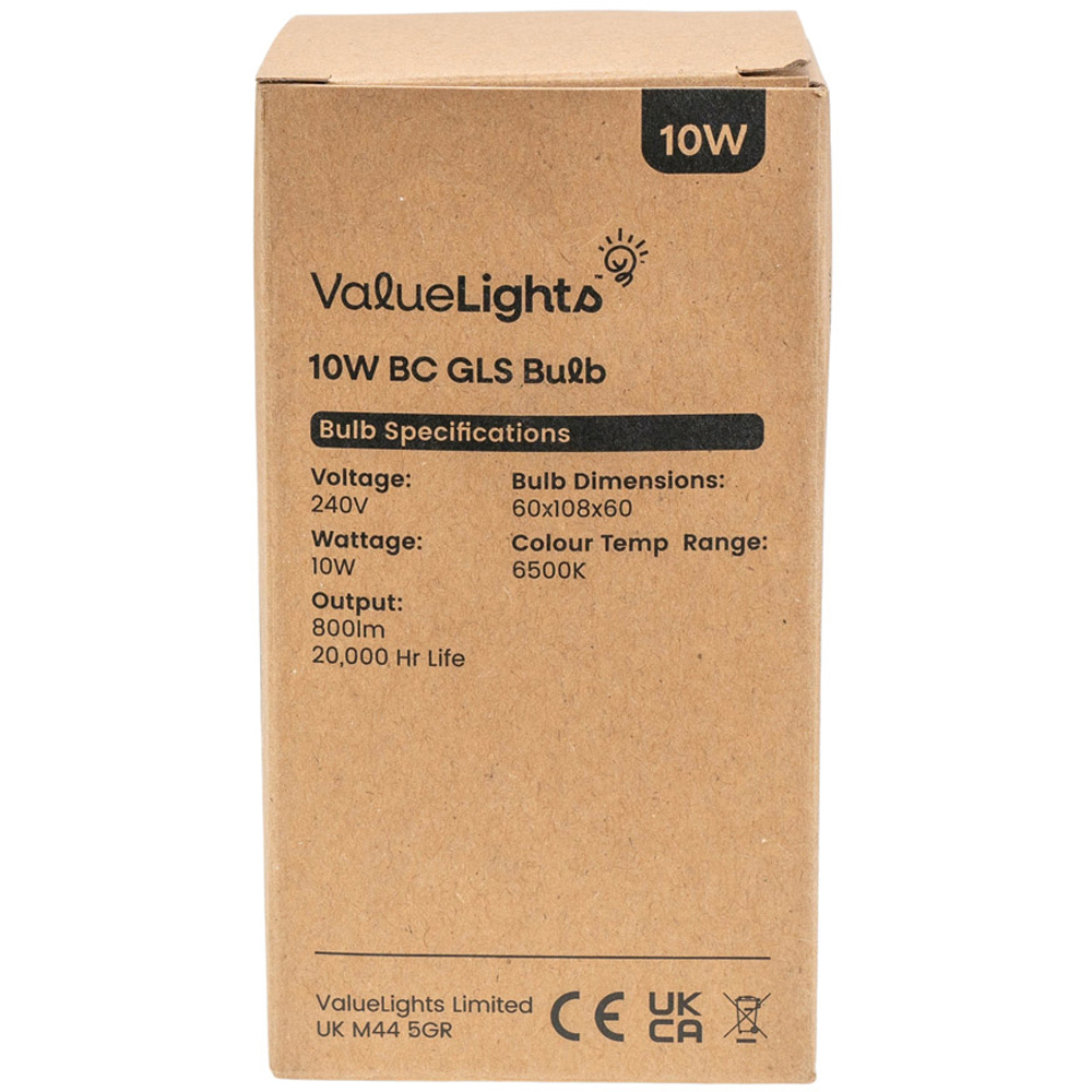 ValueLights 8 Pack B22 10W Light Bulbs Image 3