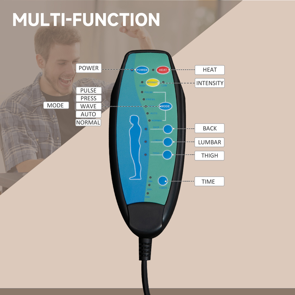 Portland Brown Vibration Massage and Heat High Back Office Chair Image 6