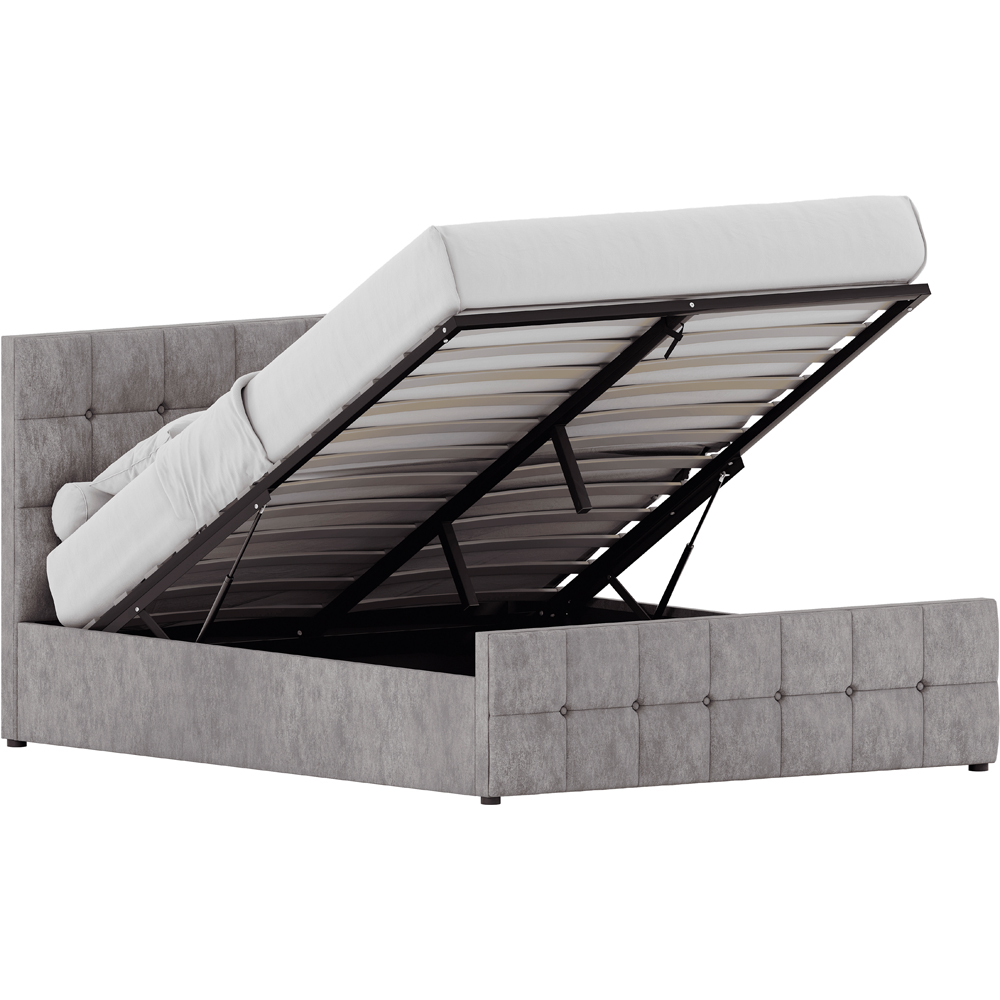 Vida Designs Valentina King Size Silver Crushed Velvet Ottoman Bed Image 2