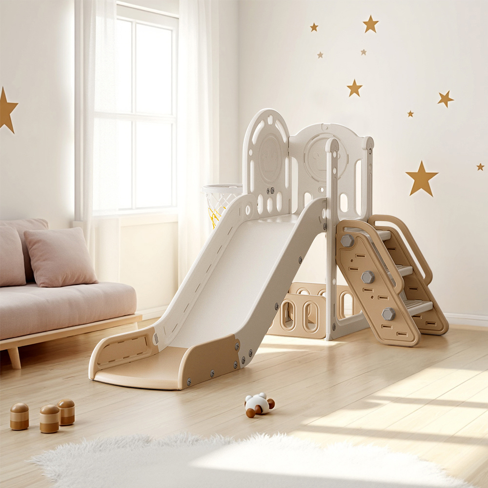 Tommy Toys 4 in 1 Toddler Orange Slide Play Set with Basketball Hoop Image 2