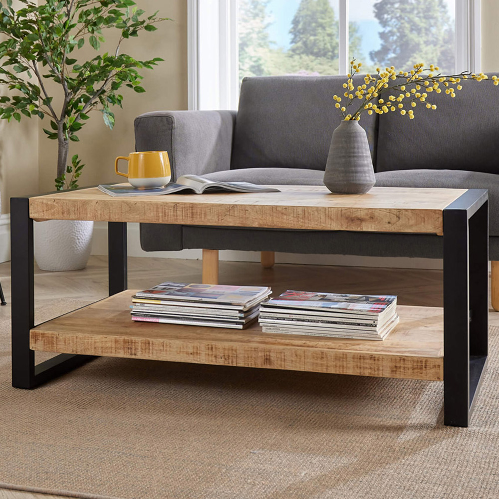 Home Source Single Shelf Summit Mango Wood Coffee Table Image 1
