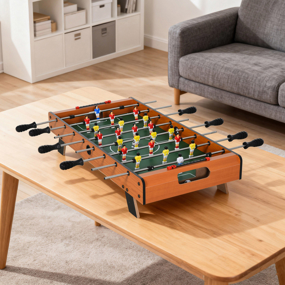 HOMCOM Arcades Game Room Wooden Soccer Football Table with 2 Foosballs Image 3