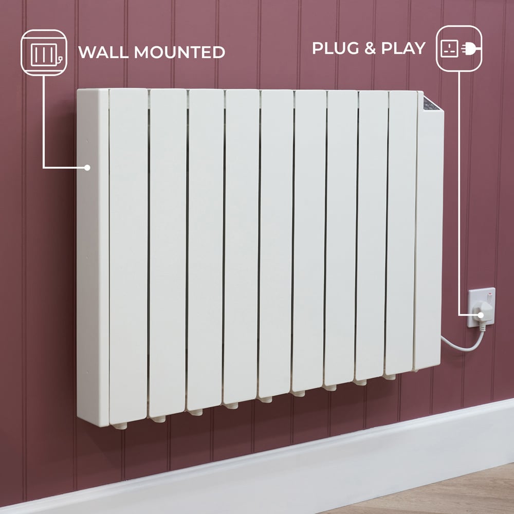 Adam Alba White Oil-Filled Electric Radiator 1500W Image 7