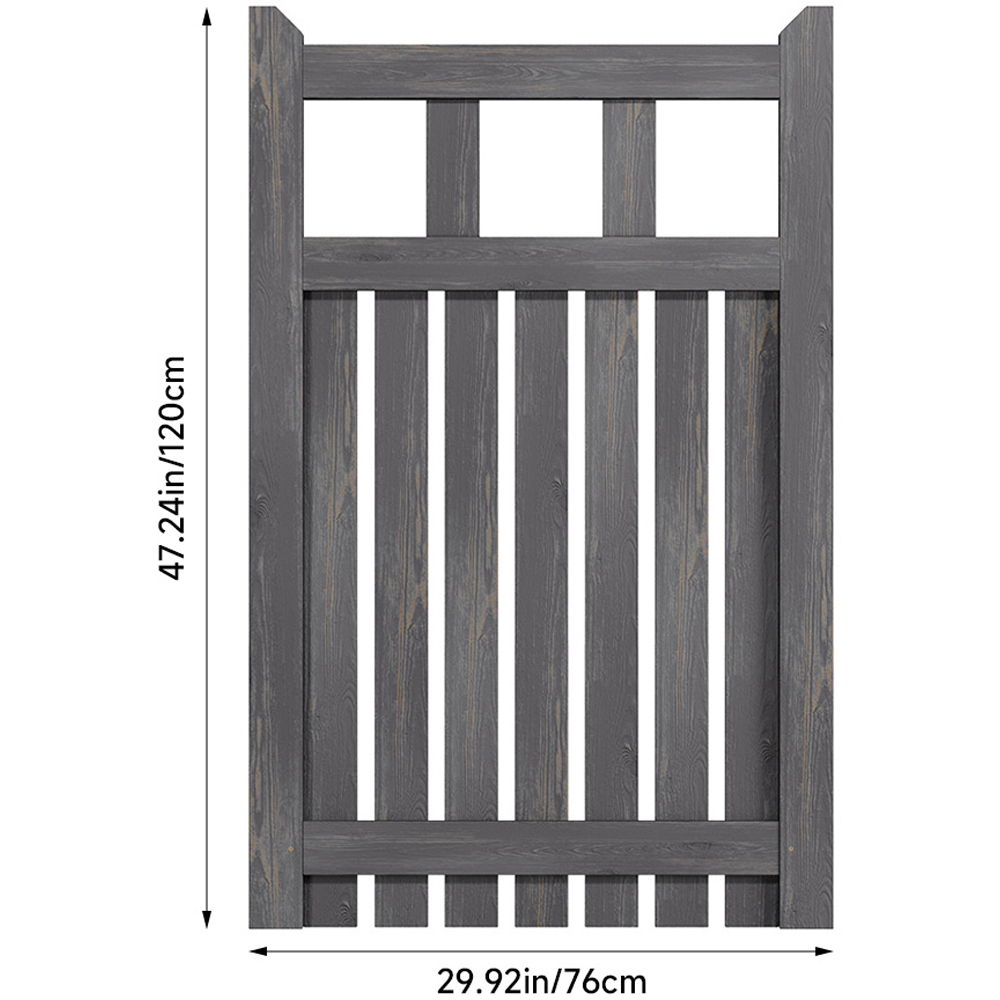 Living and Home Grey Wooden Garden Fence Door 76 x 120cm Image 7