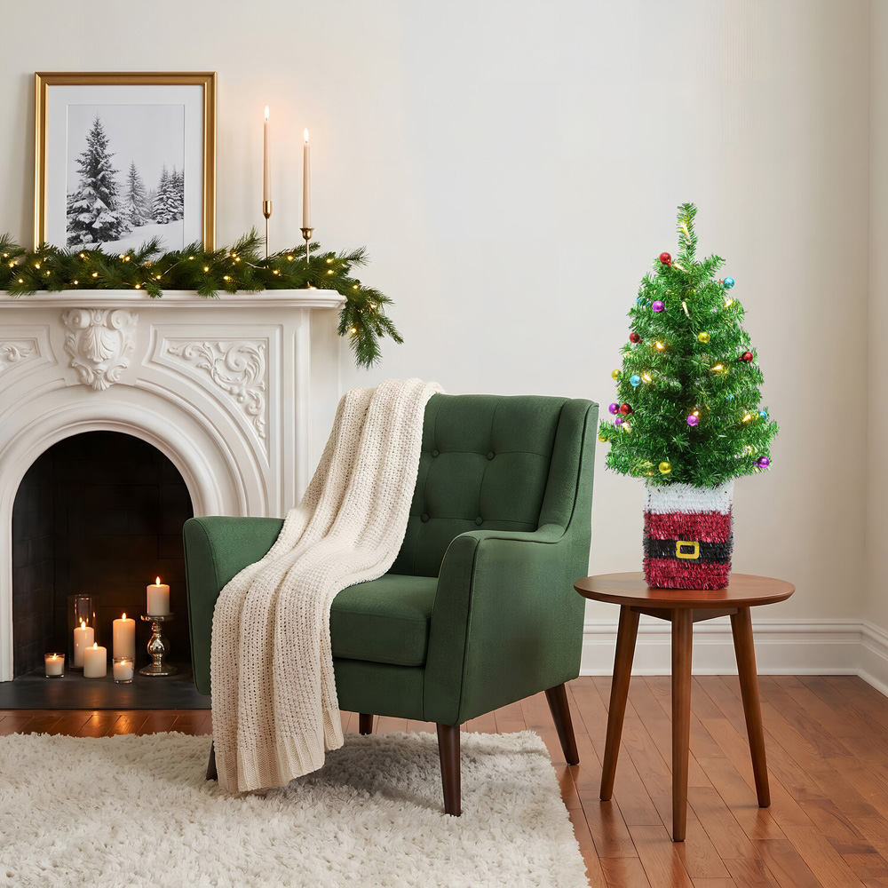 Tinsel Santa Base Tree Image 5