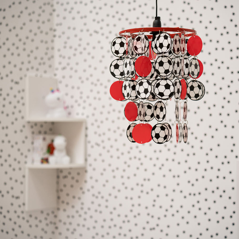ValueLights Football Red and White Droplet Ceiling Pendant Lamp Shade Image 4