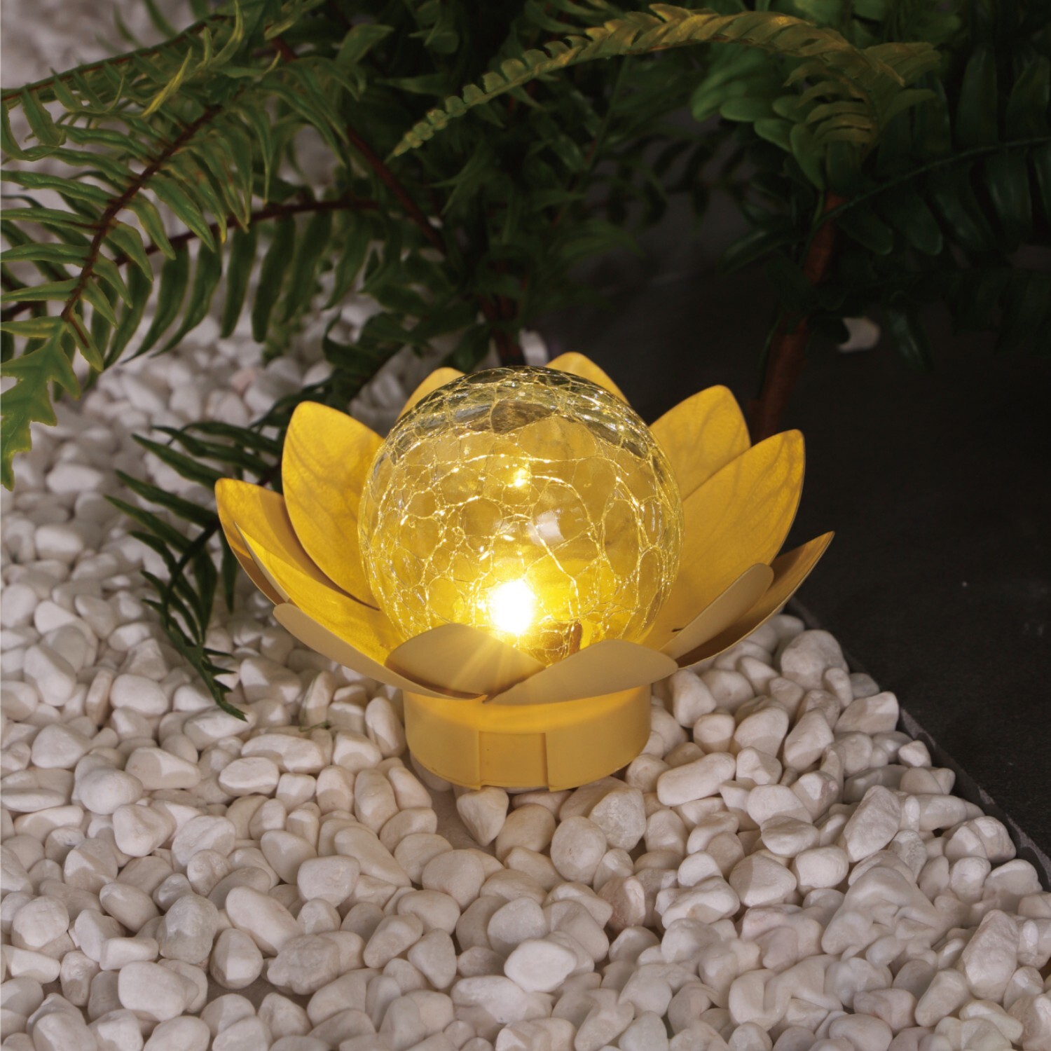 Solar Lotus Crackle Glass Light Image 8