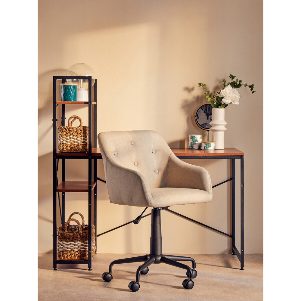 Interiors by Premier Brent Beige and Black Swivel Home Office Chair Image 6