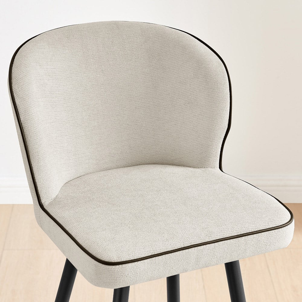Furniturebox Carmel Cream and Black Bar Stool Set of 2 Image 2